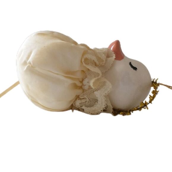 Victorian Style Duck Ornament Plush Body Porcelain Head Christmas Holiday Vtg. C - Picture 4 of 10